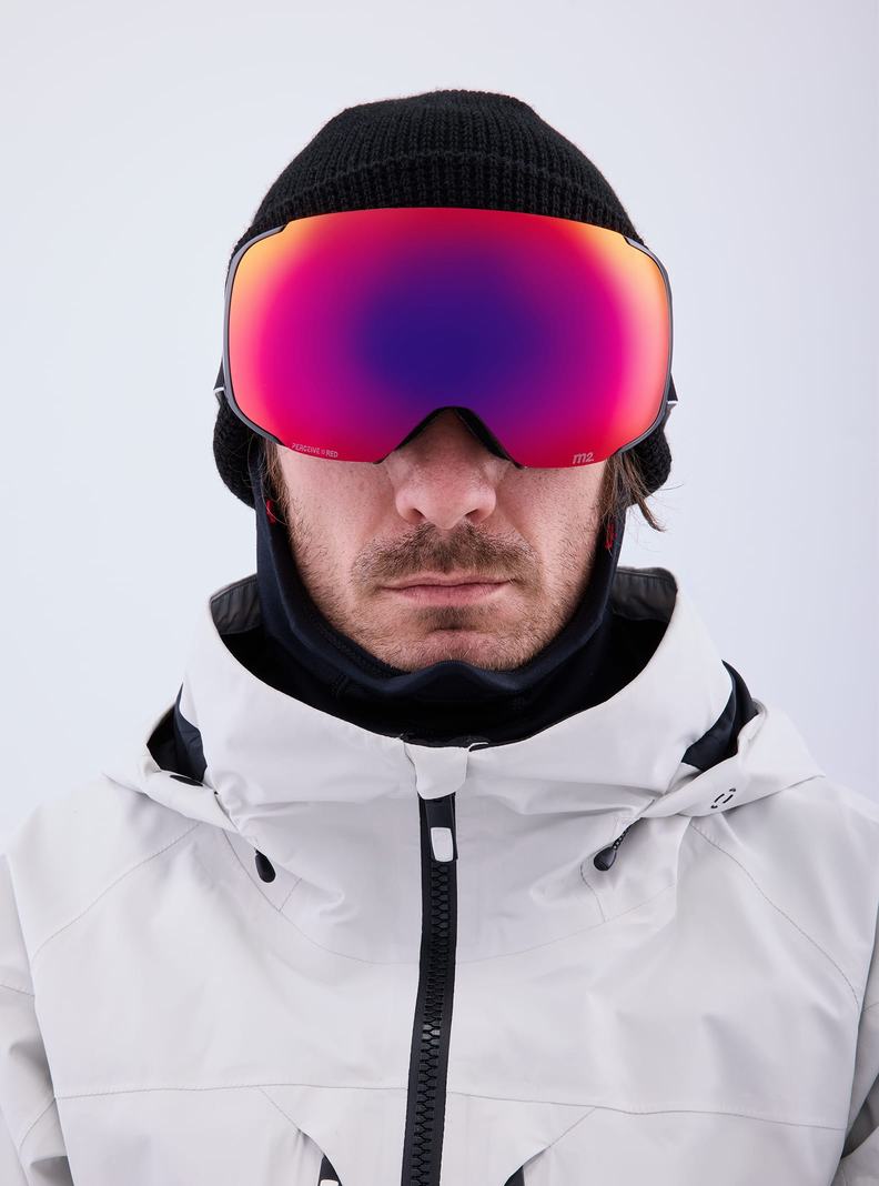 Lunette Ski Burton Anon M2 Goggles + Bonus Lens + MFI® Face Mask Femme Noir Orange Rouge | 978640-RFU