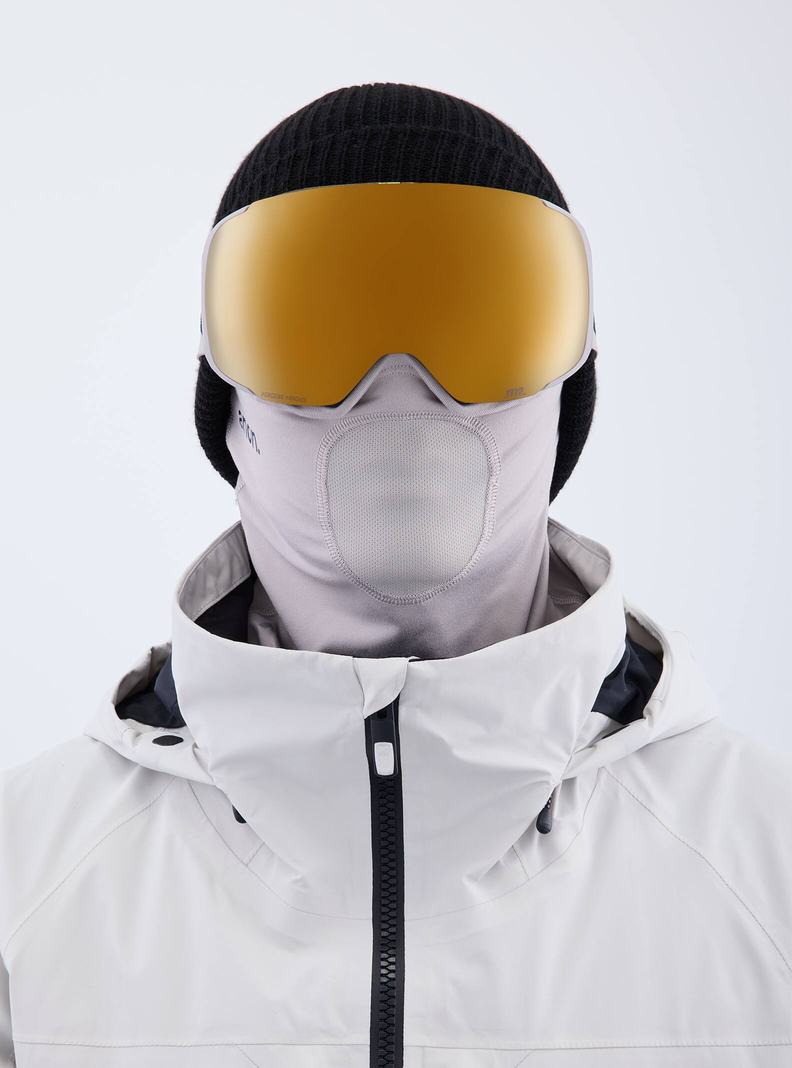 Lunette Ski Burton Anon M2 Low Bridge Fit Goggles + Bonus Lens + MFI® Face Mask Femme Grise Orange | 087319-RHM