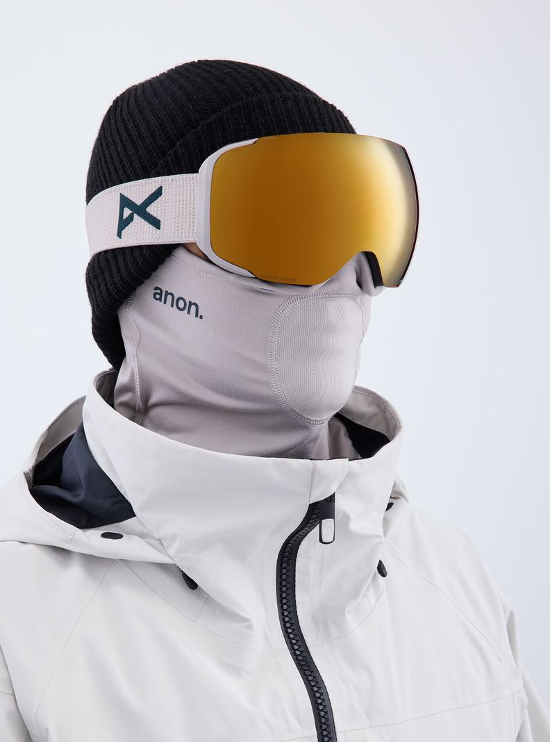 Lunette Ski Burton Anon M2 Low Bridge Fit Goggles + Bonus Lens + MFI® Face Mask Femme Grise Orange | 087319-RHM