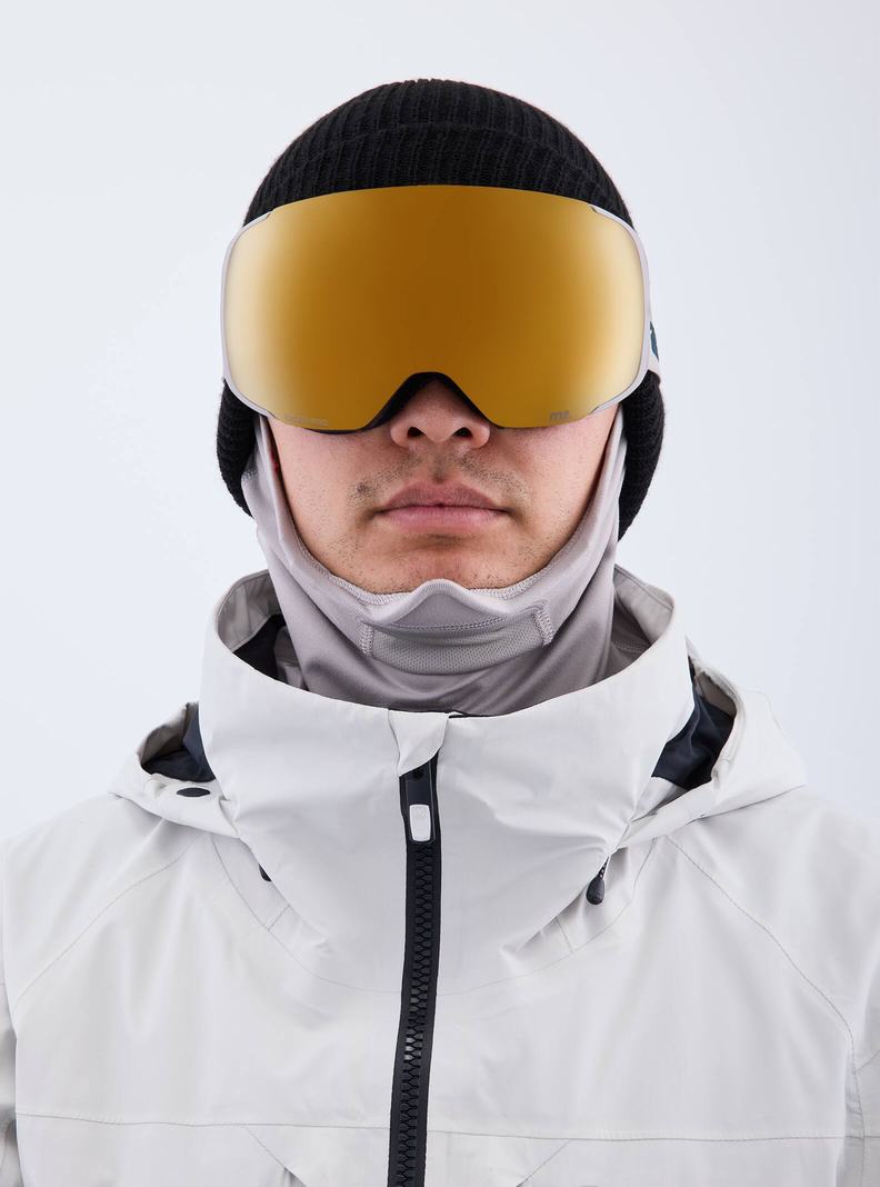 Lunette Ski Burton Anon M2 Low Bridge Fit Goggles + Bonus Lens + MFI® Face Mask Femme Grise Orange | 087319-RHM