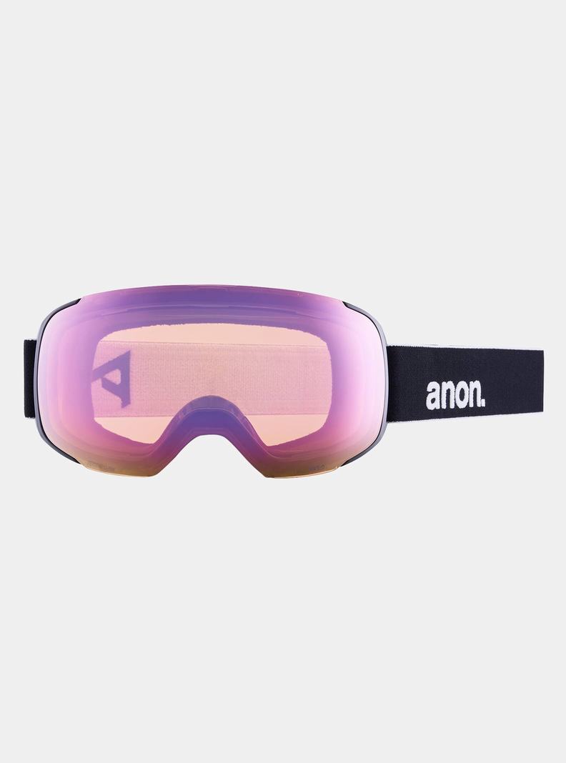 Lunette Ski Burton Anon M2 Low Bridge Fit Goggles + Bonus Lens + MFI® Face Mask Femme Noir Orange Rouge | 748315-BCY