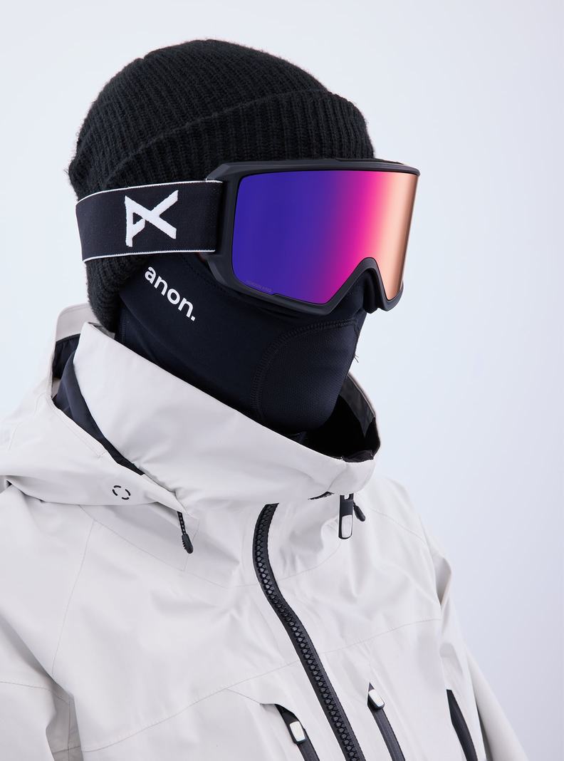 Lunette Ski Burton Anon M3 Goggles + Bonus Lens + MFI® Face Mask Femme Noir Orange Rouge | 038412-GVT
