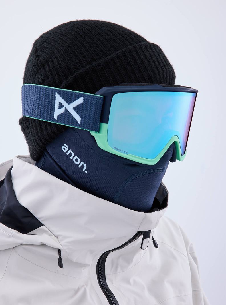 Lunette Ski Burton Anon M3 Goggles + Bonus Lens + MFI® Face Mask Homme Bleu Marine Bleu Rose | 097382-PZS