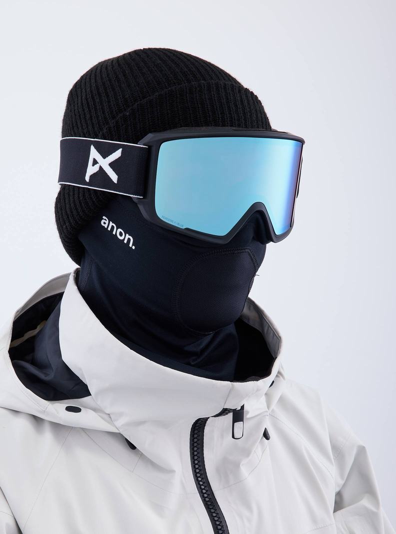 Lunette Ski Burton Anon M3 Low Bridge Fit Goggles + Bonus Lens + MFI® Face Mask Femme Noir Bleu Rose | 295074-QAV