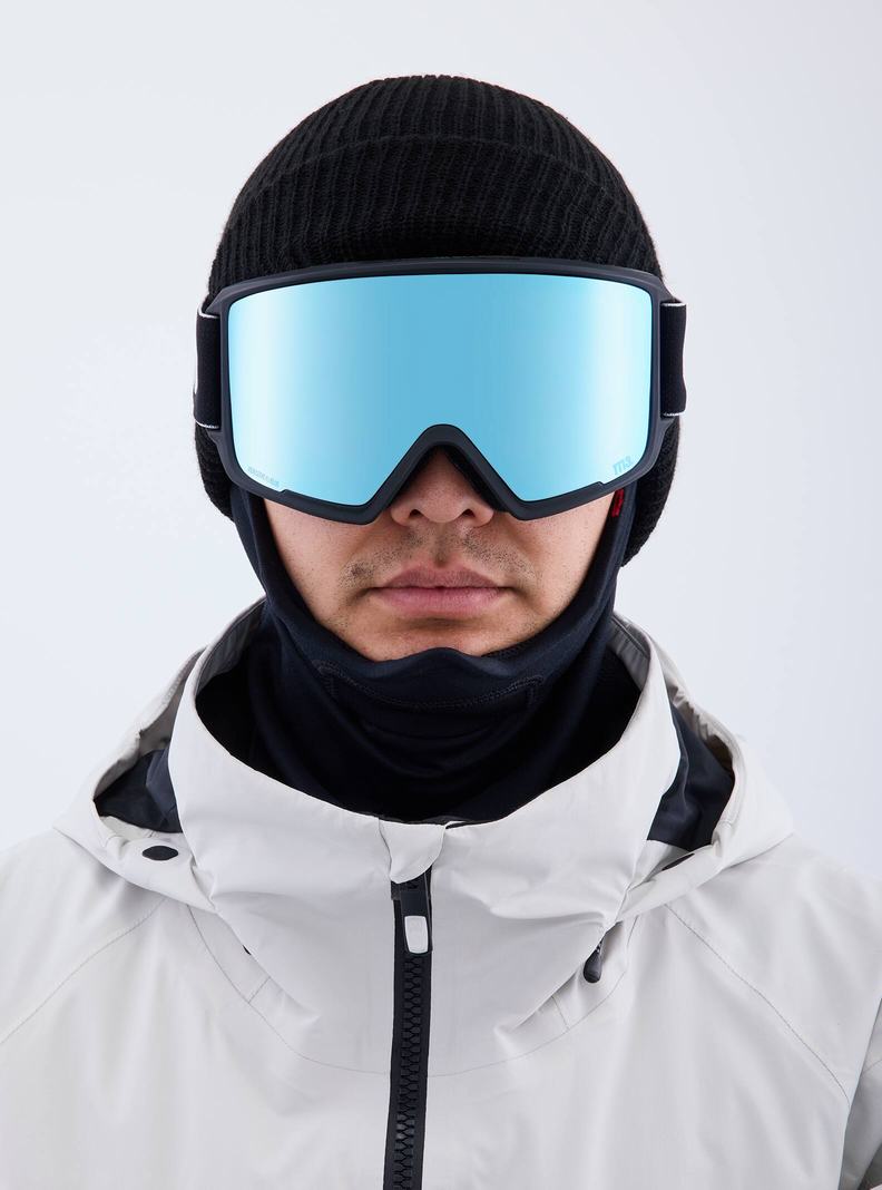 Lunette Ski Burton Anon M3 Low Bridge Fit Goggles + Bonus Lens + MFI® Face Mask Femme Noir Bleu Rose | 295074-QAV