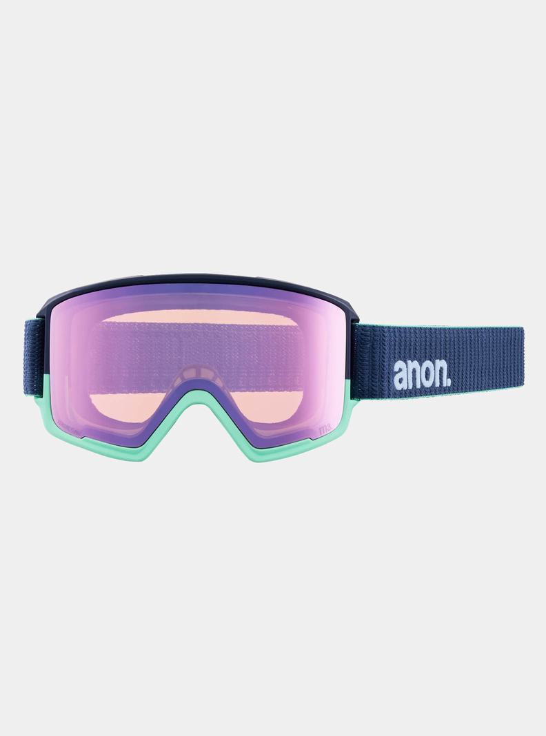 Lunette Ski Burton Anon M3 Low Bridge Fit Goggles + Bonus Lens + MFI® Face Mask Femme Noir Bleu Rose | 295074-QAV