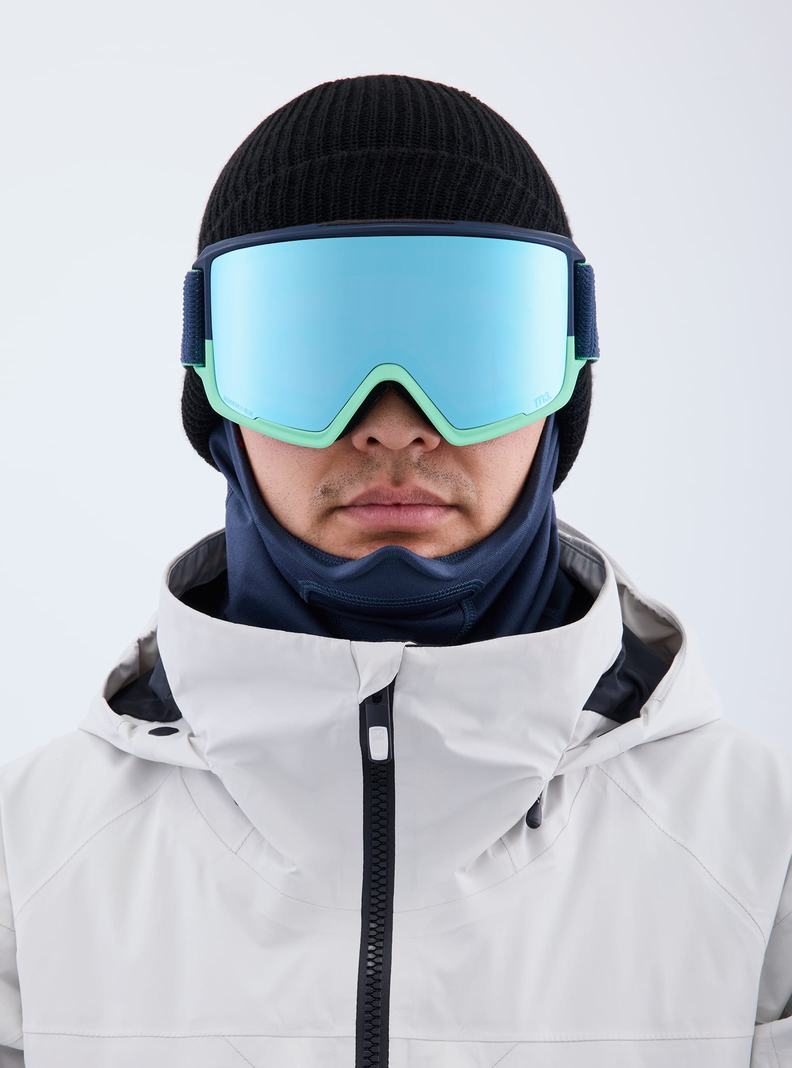 Lunette Ski Burton Anon M3 Low Bridge Fit Goggles + Bonus Lens + MFI® Face Mask Femme Bleu Marine Bleu Rose | 753468-UZI