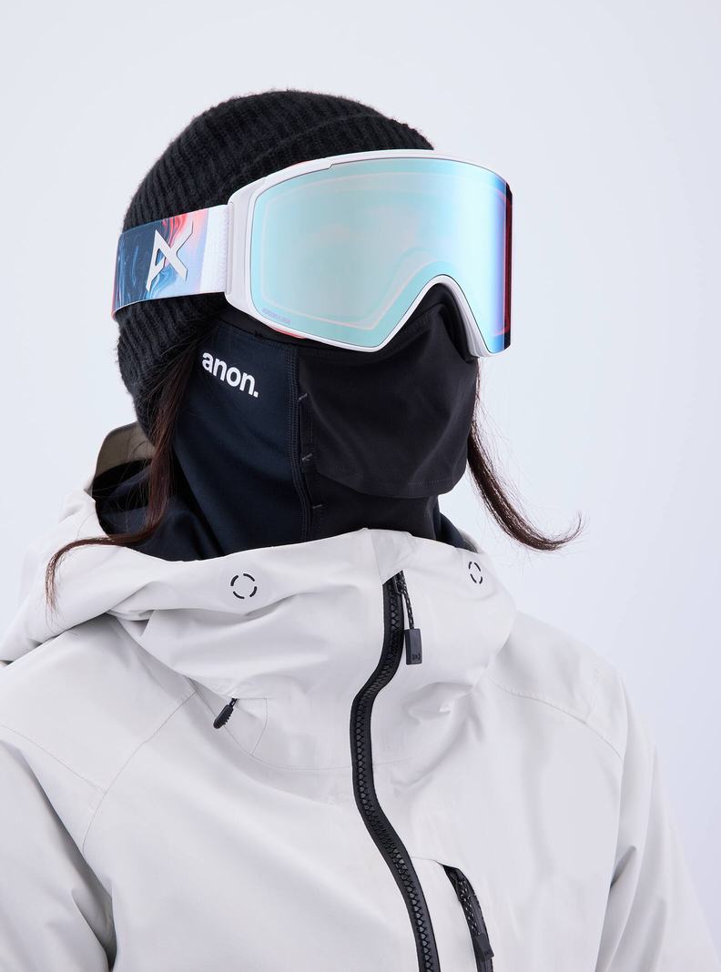 Lunette Ski Burton Anon M4S Goggles (Cylindrical) + Bonus Lens + MFI® Face Mask Femme Orange | 547290-HQI