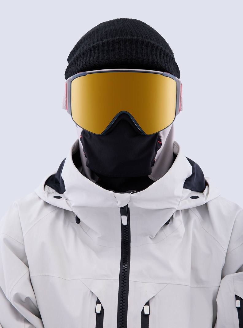 Lunette Ski Burton Anon M4S Goggles (Cylindrical) + Bonus Lens + MFI® Face Mask Femme Grise Orange | 580791-XWK