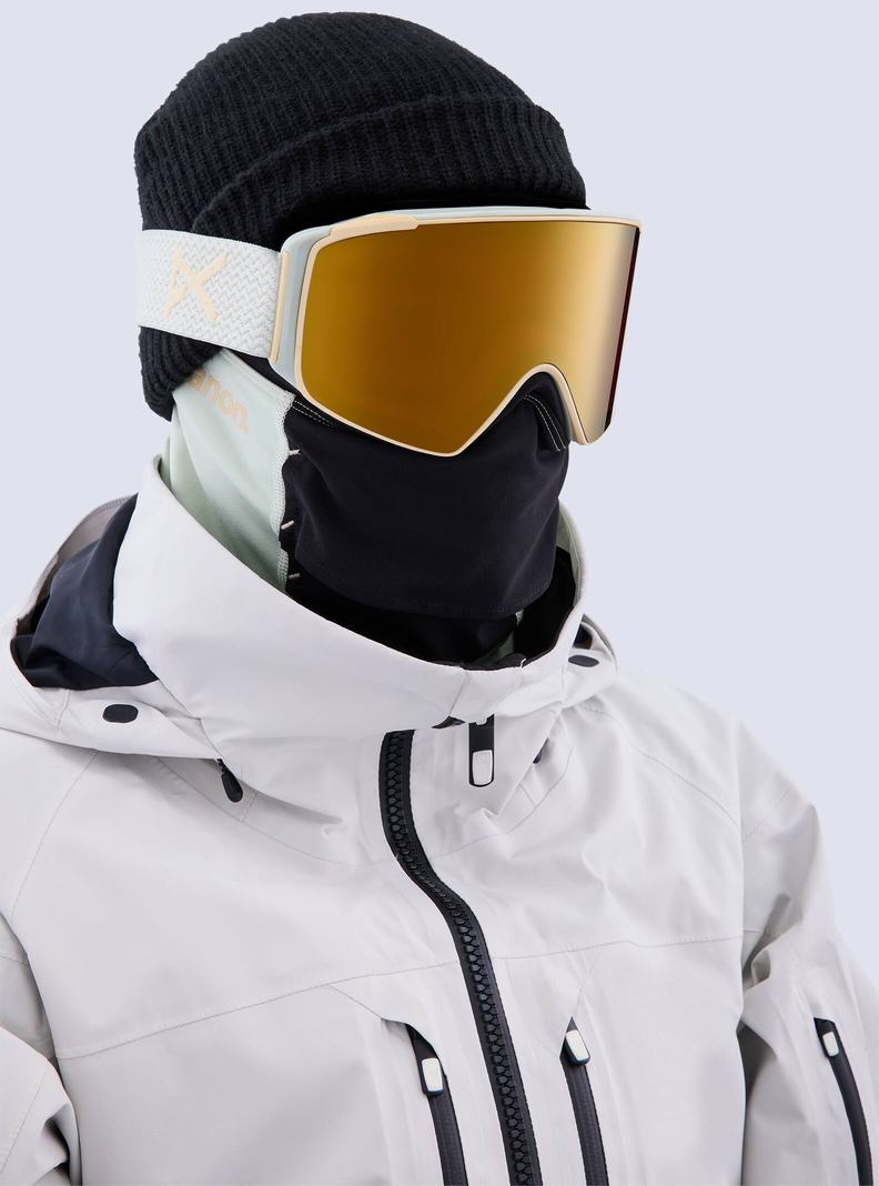 Lunette Ski Burton Anon M4S Goggles (Cylindrical) + Bonus Lens + MFI® Face Mask Homme Orange Noir Violette | 741536-OPI