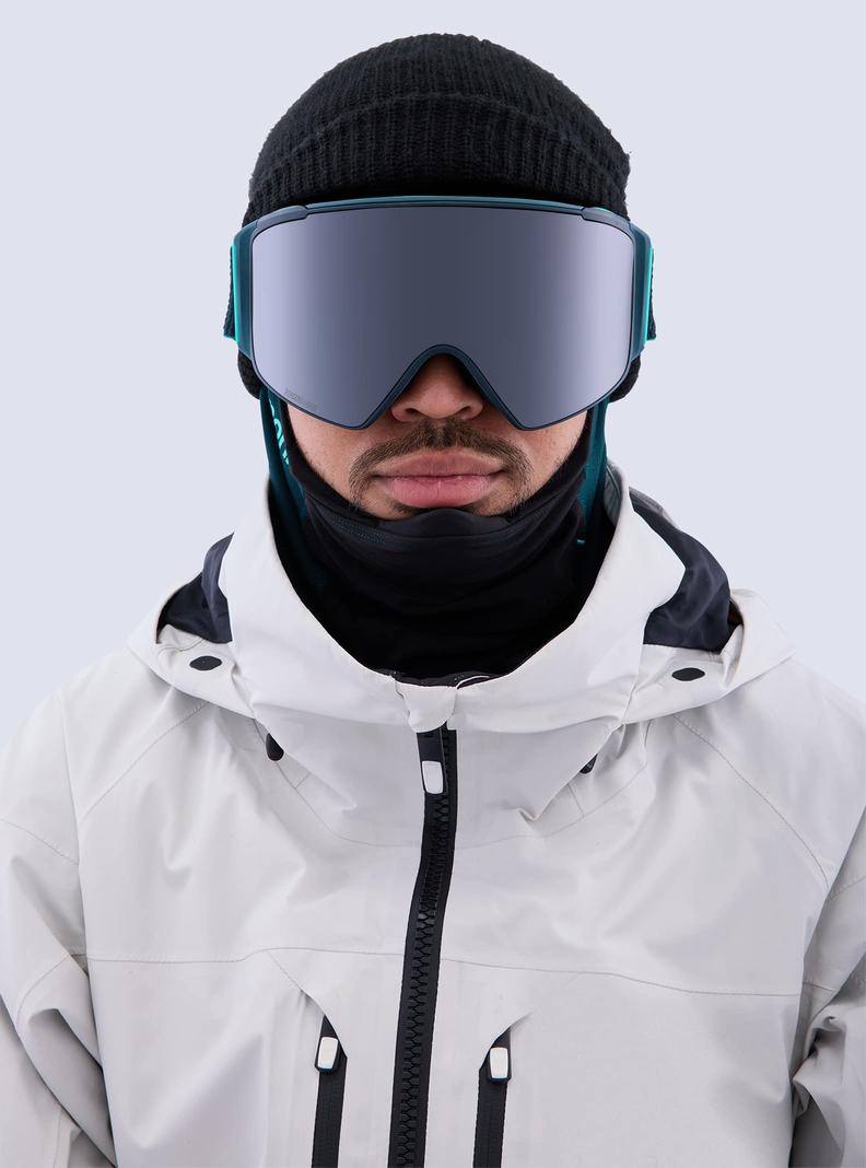 Lunette Ski Burton Anon M4S Goggles (Cylindrical) + Bonus Lens + MFI® Face Mask Homme Noir Orange Rouge | 836470-ZJT