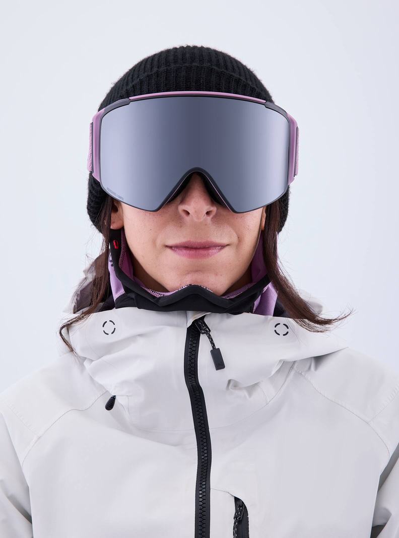 Lunette Ski Burton Anon M4S Goggles (Cylindrical) + Bonus Lens + MFI® Face Mask Femme Violette Orange Noir | 902814-OMA