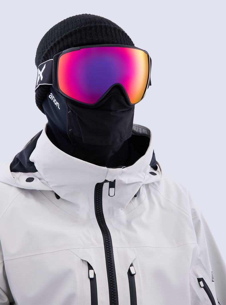 Lunette Ski Burton Anon M4S Goggles (Toric) + Bonus Lens + MFI® Face Mask Femme Noir Orange Rouge | 032156-NAV