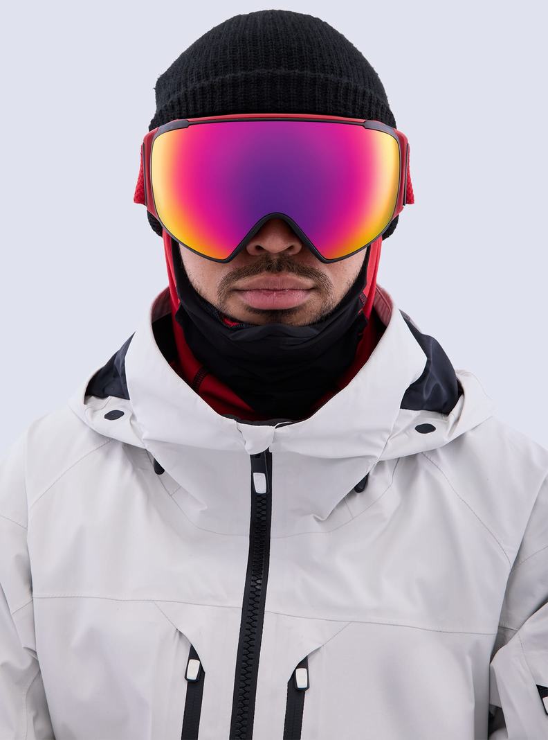 Lunette Ski Burton Anon M4S Goggles (Toric) + Bonus Lens + MFI® Face Mask Femme Rouge Orange Rouge | 528367-KCM