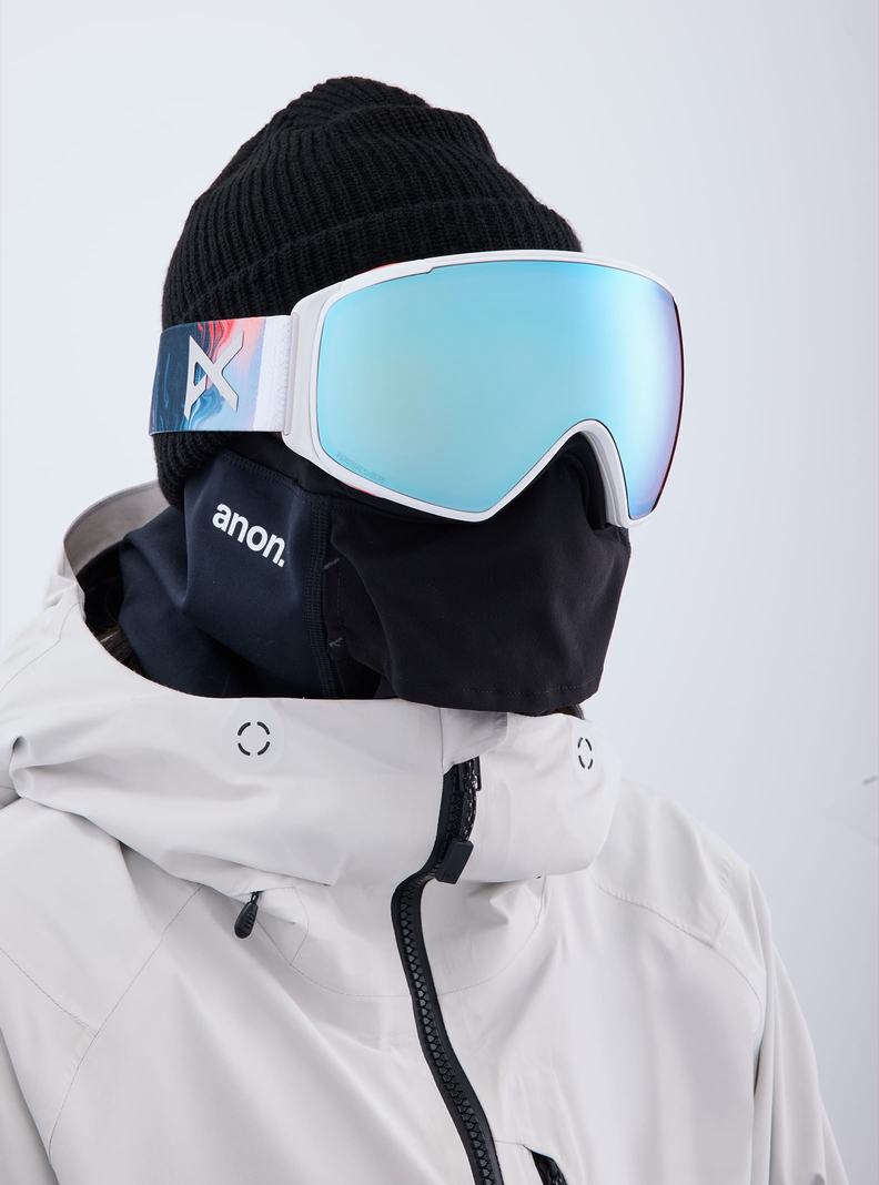 Lunette Ski Burton Anon M4S Low Bridge Fit Goggles (Toric) + Bonus Lens + MFI® FACE MASK Femme Bleu Rose | 063417-TEA