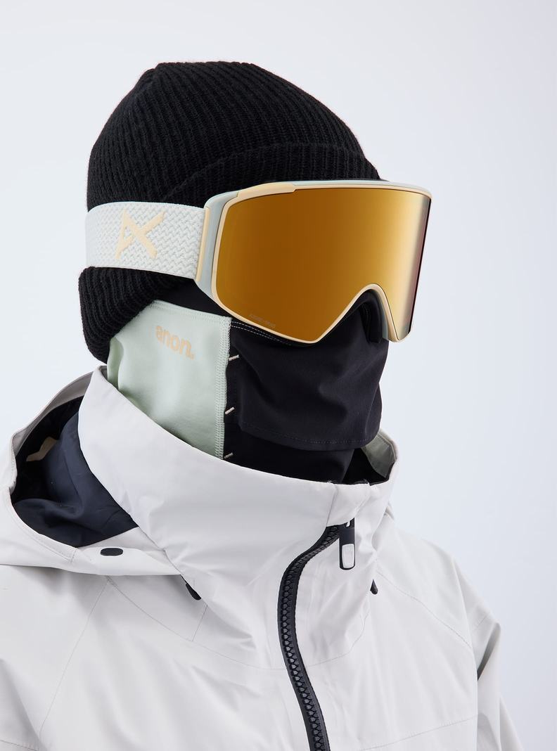 Lunette Ski Burton Anon M4S Low Bridge Fit Goggles (Cylindrical) + Bonus Lens + MFI® FACE MASK Homme Orange | 304965-ZDJ
