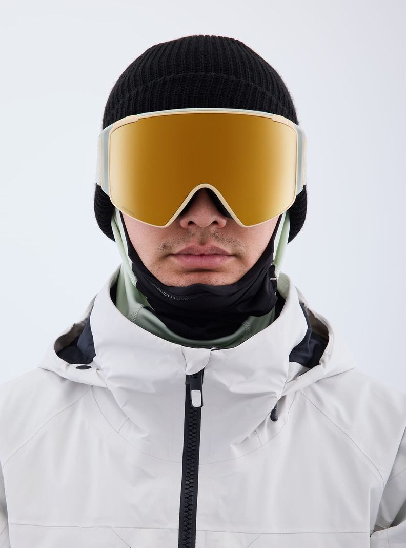 Lunette Ski Burton Anon M4S Low Bridge Fit Goggles (Cylindrical) + Bonus Lens + MFI® FACE MASK Homme Orange | 304965-ZDJ