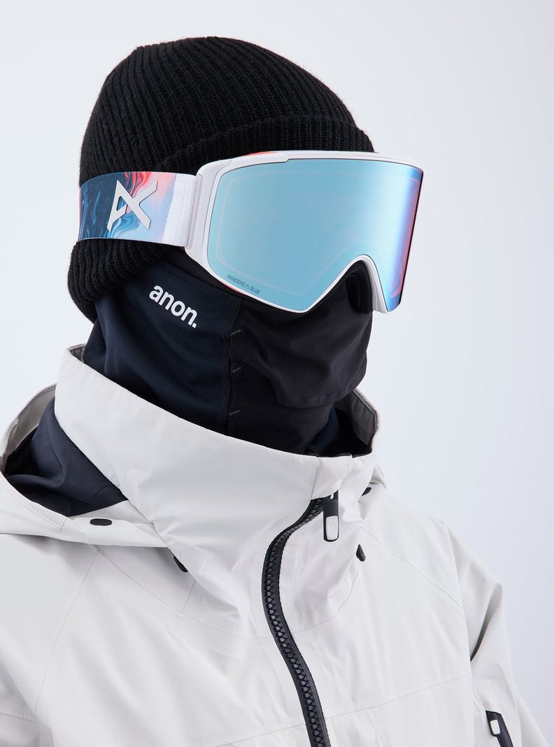 Lunette Ski Burton Anon M4S Low Bridge Fit Goggles (Cylindrical) + Bonus Lens + MFI® FACE MASK Femme Bleu Rose | 306715-EYP