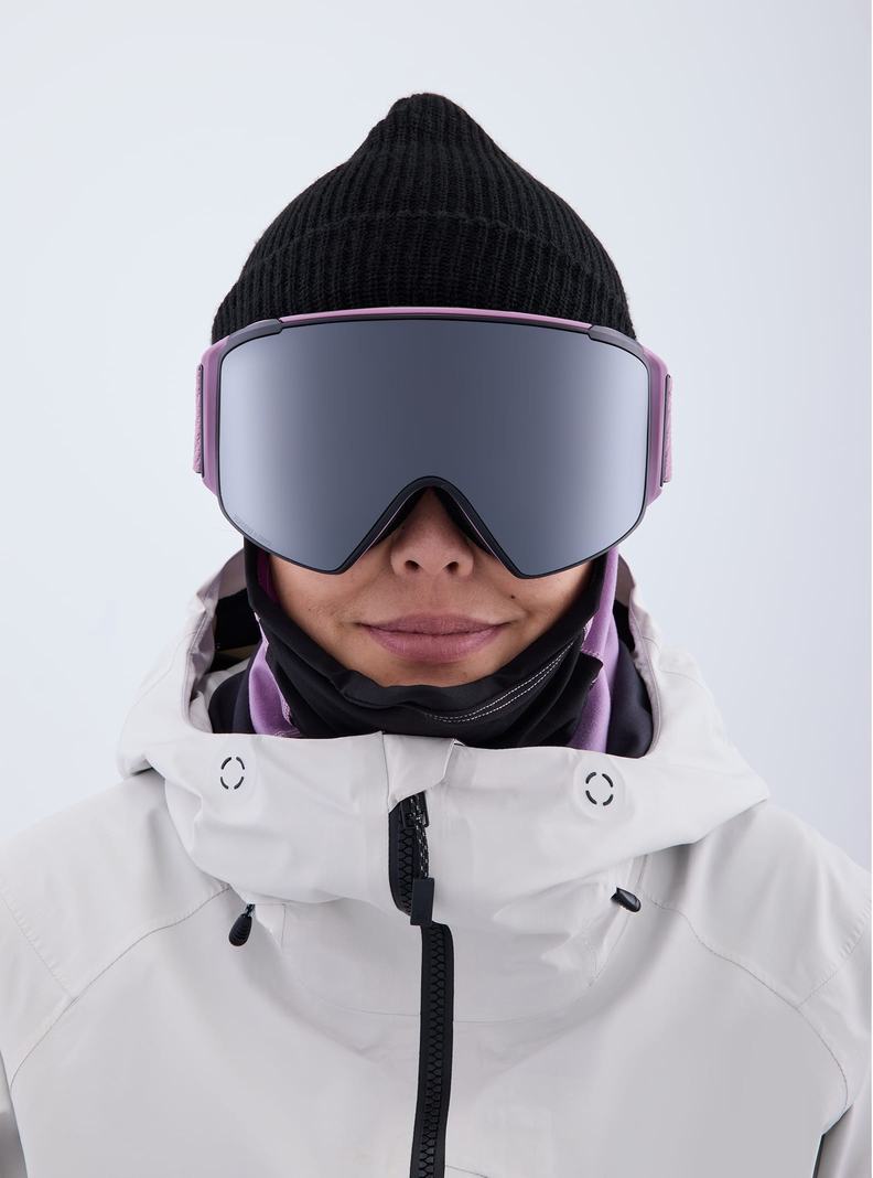Lunette Ski Burton Anon M4S Low Bridge Fit Goggles (Cylindrical) + Bonus Lens + MFI® FACE MASK Femme Violette Orange Noir | 463875-SBU