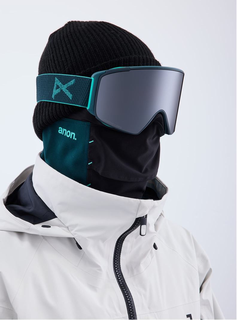 Lunette Ski Burton Anon M4S Low Bridge Fit Goggles (Cylindrical) + Bonus Lens + MFI® FACE MASK Femme Orange Noir Violette | 509478-AWP