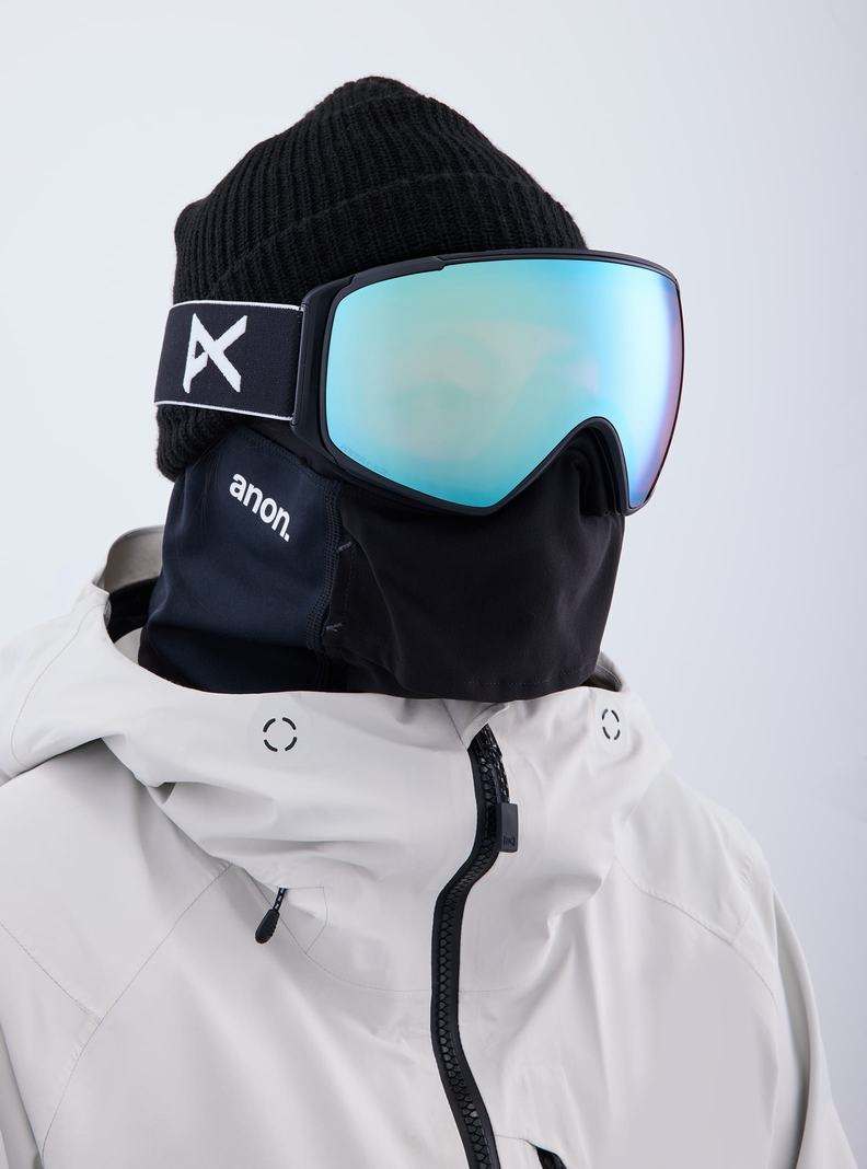 Lunette Ski Burton Anon M4S Low Bridge Fit Goggles (Toric) + Bonus Lens + MFI® FACE MASK Femme Noir Bleu Rose | 647503-EGA