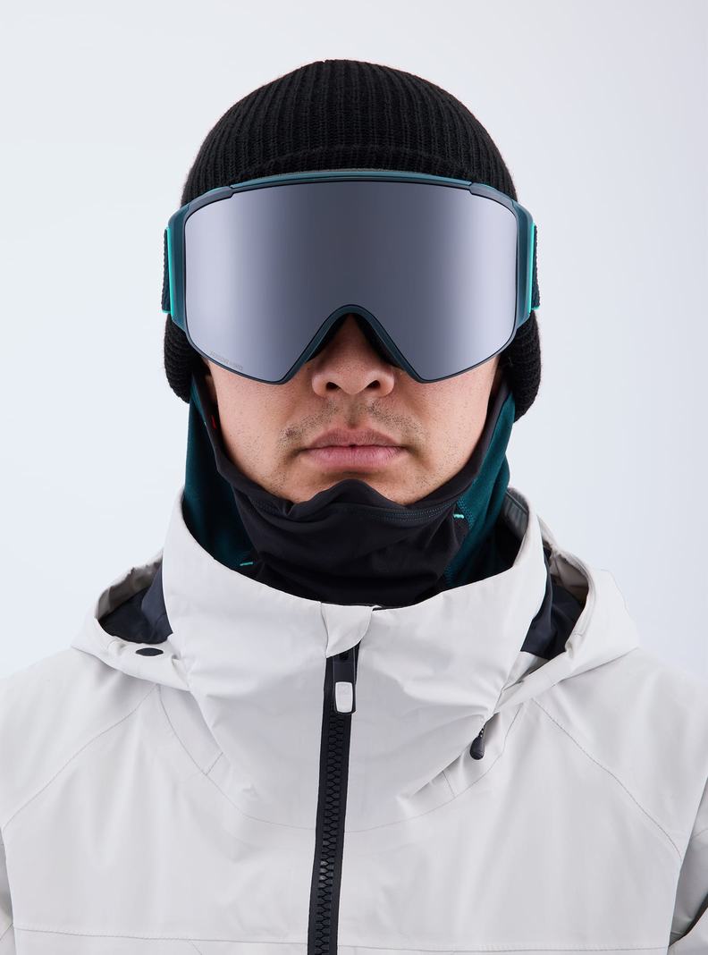 Lunette Ski Burton Anon M4S Low Bridge Fit Goggles (Cylindrical) + Bonus Lens + MFI® FACE MASK Homme Orange Noir Violette | 672890-VYW