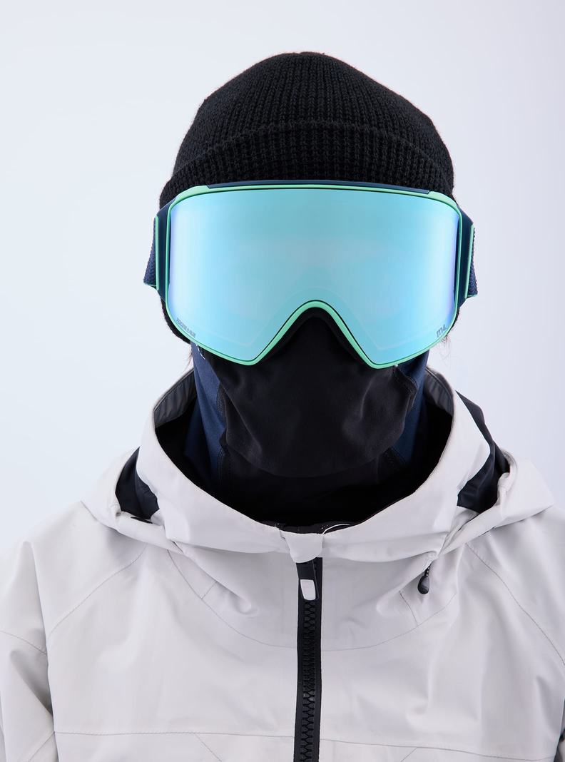 Lunette Ski Burton Anon M4 Goggles (Cylindrical) + Bonus Lens + MFI® Face Mask Homme Bleu Marine Bleu Rose | 326941-OTJ