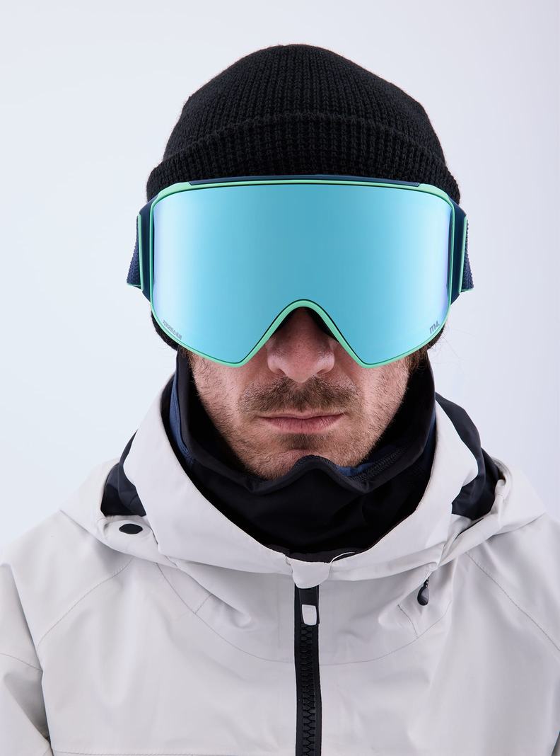 Lunette Ski Burton Anon M4 Goggles (Cylindrical) + Bonus Lens + MFI® Face Mask Homme Bleu Marine Bleu Rose | 326941-OTJ