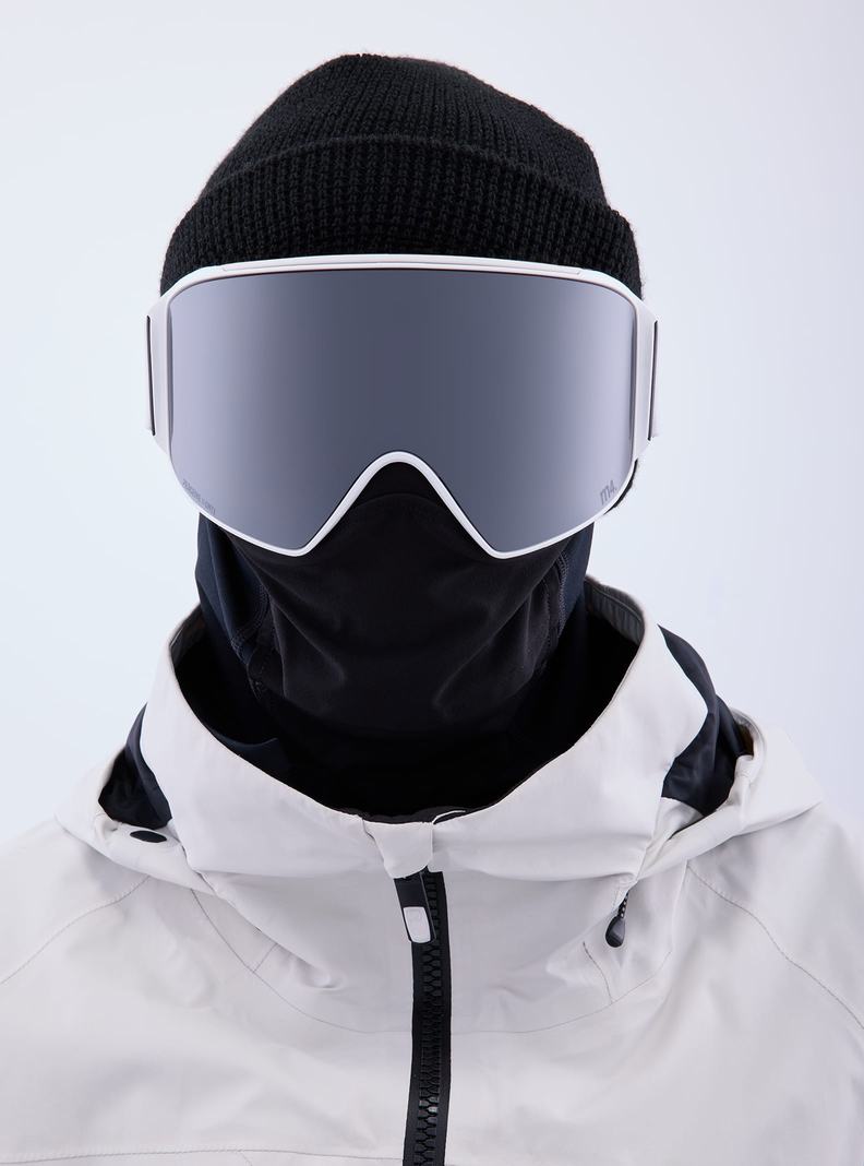 Lunette Ski Burton Anon M4 Goggles (Cylindrical) + Bonus Lens + MFI® Face Mask Homme Blanche Orange Noir Violette | 485976-PDN