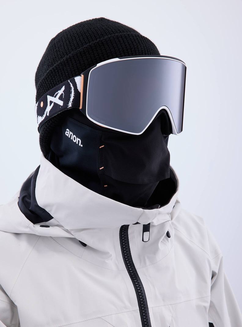 Lunette Ski Burton Anon M4 Goggles (Cylindrical) + Bonus Lens + MFI® Face Mask Homme Orange Noir Violette | 549718-AMR