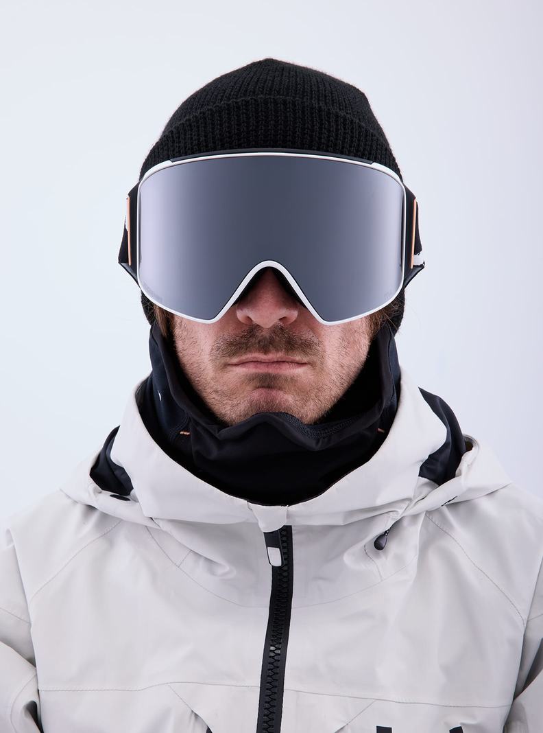 Lunette Ski Burton Anon M4 Goggles (Cylindrical) + Bonus Lens + MFI® Face Mask Homme Orange Noir Violette | 549718-AMR