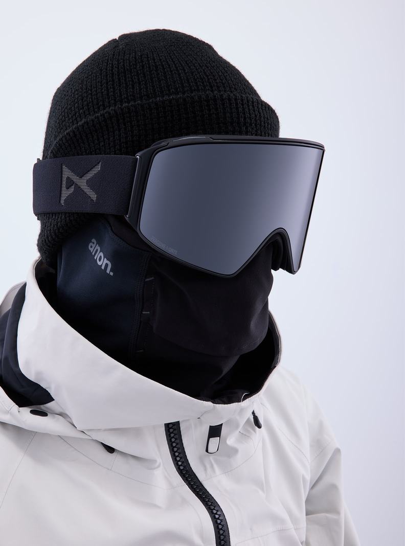 Lunette Ski Burton Anon M4 Goggles (Cylindrical) + Bonus Lens + MFI® Face Mask Homme Orange Noir Violette | 589724-HRW