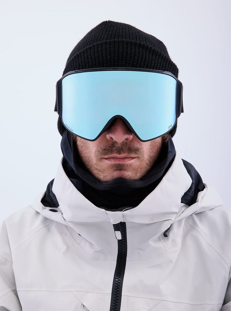 Lunette Ski Burton Anon M4 Goggles (Cylindrical) + Bonus Lens + MFI® Face Mask Homme Noir Bleu Rose | 851749-QHV