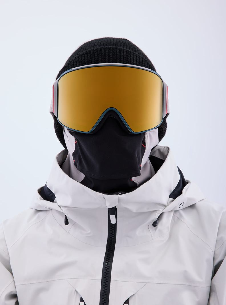 Lunette Ski Burton Anon M4 Goggles (Cylindrical) + Bonus Lens + MFI® Face Mask Homme Grise Orange | 852361-WMX
