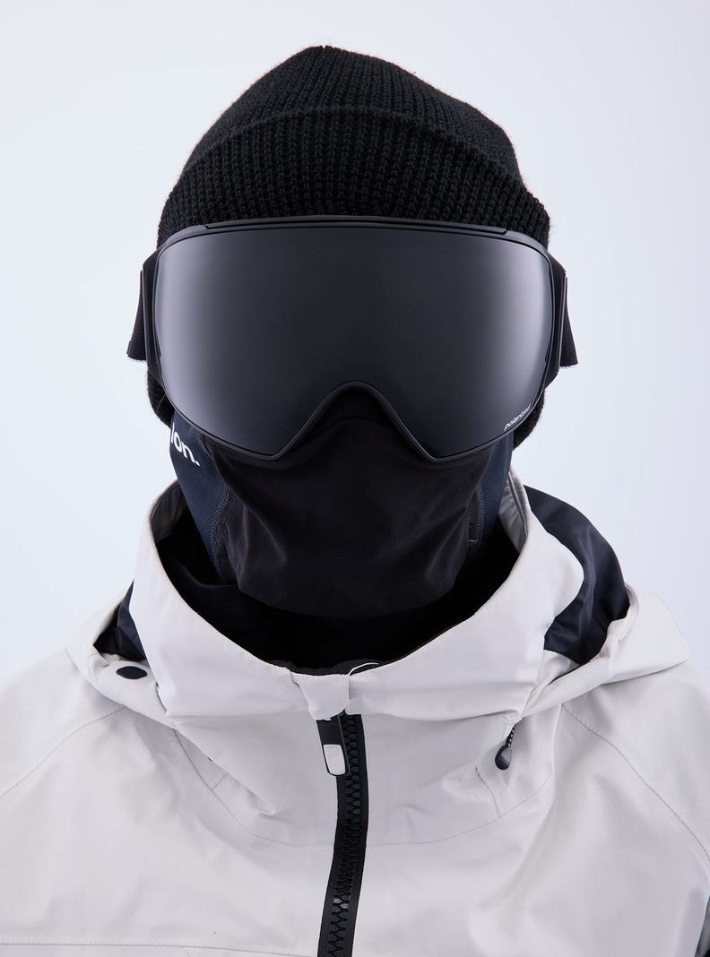 Lunette Ski Burton Anon M4 Goggles (Polarized Toric) + Bonus PERCEIVE Lens + MFI® Face Mask Femme Noir Violette | 579416-ZSY
