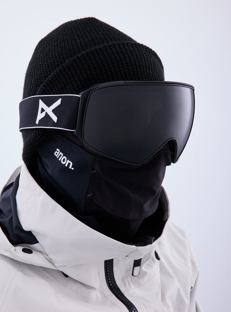 Lunette Ski Burton Anon M4 Goggles (Polarized Toric) + Bonus PERCEIVE Lens + MFI® Face Mask Femme Noir Violette | 579416-ZSY