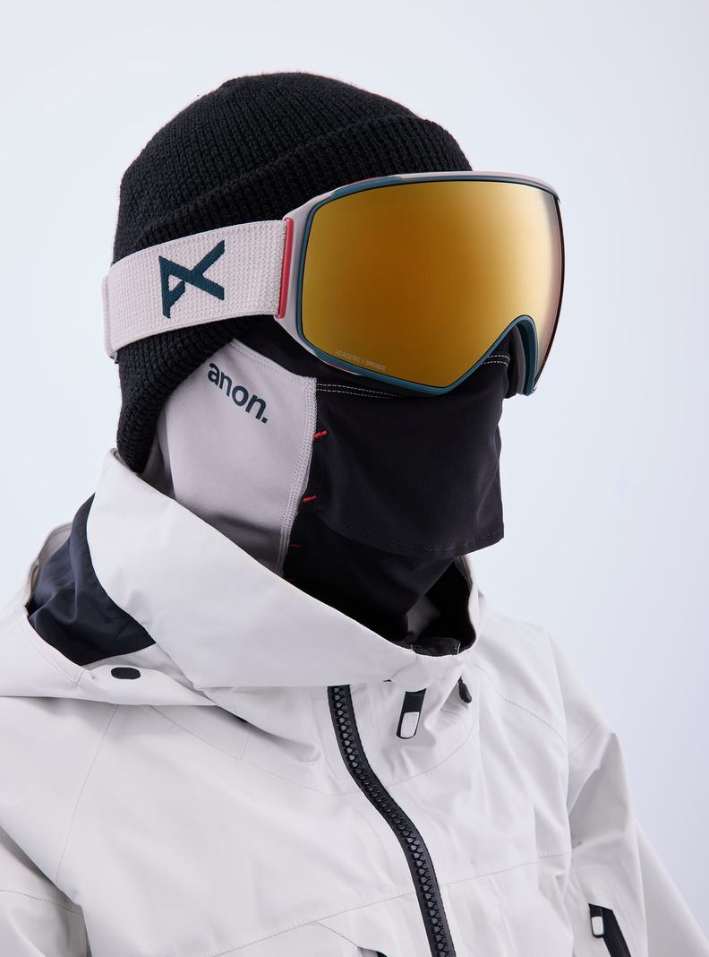 Lunette Ski Burton Anon M4 Goggles (Toric) + Bonus Lens + MFI® Face Mask Homme Grise Orange | 146382-QCB
