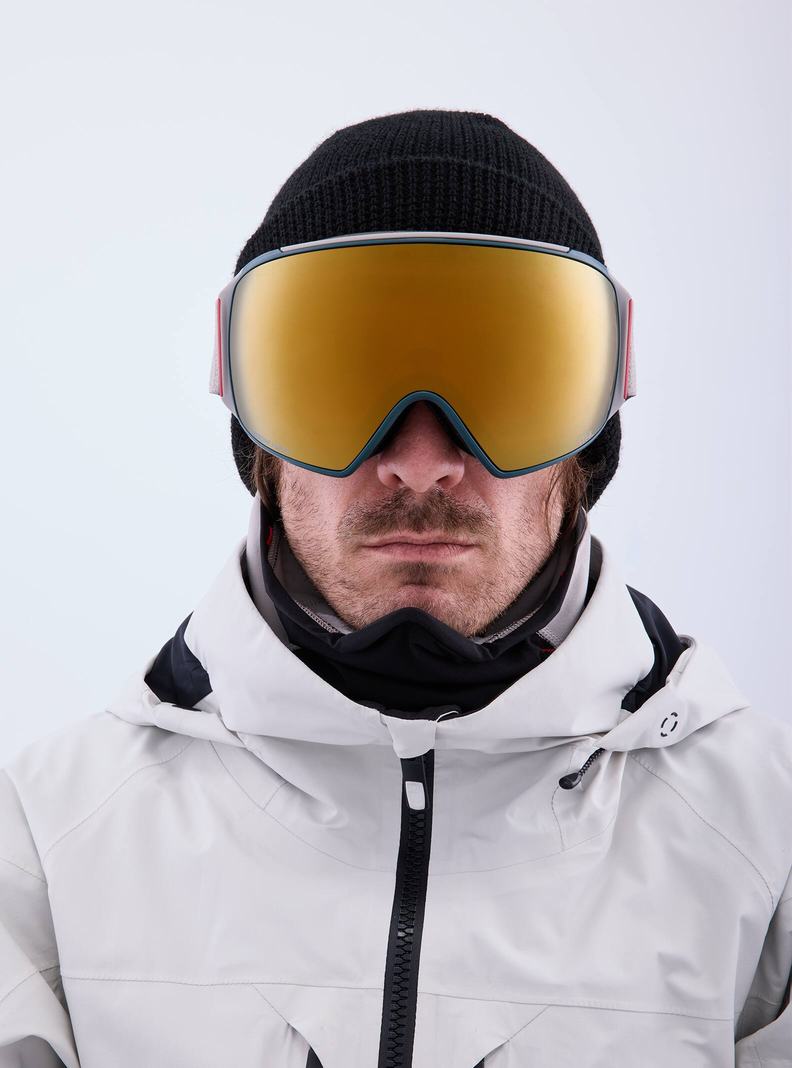 Lunette Ski Burton Anon M4 Goggles (Toric) + Bonus Lens + MFI® Face Mask Homme Grise Orange | 146382-QCB