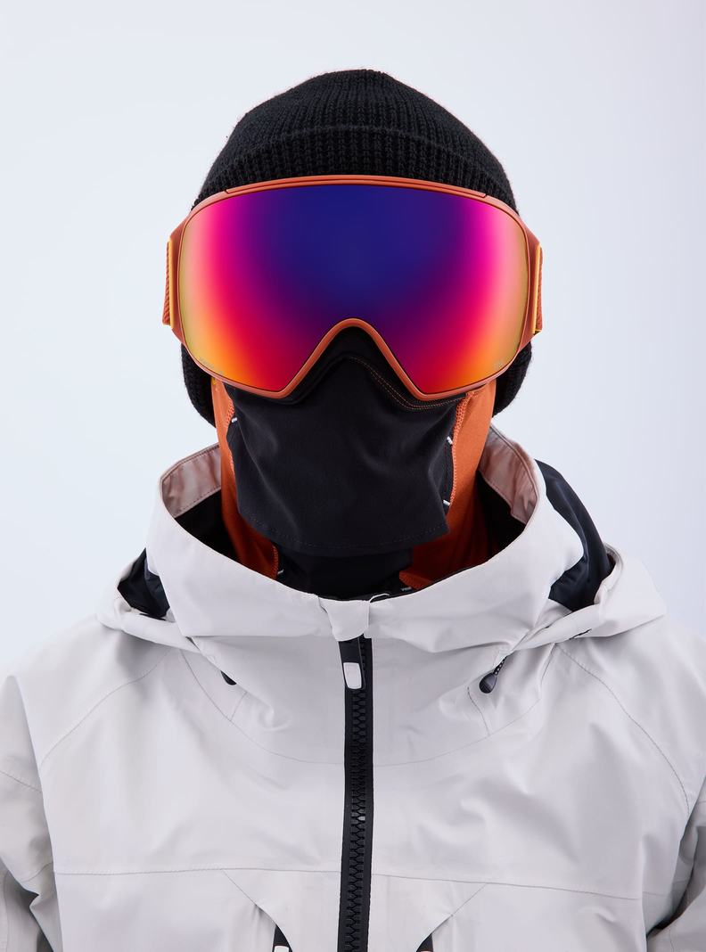 Lunette Ski Burton Anon M4 Goggles (Toric) + Bonus Lens + MFI® Face Mask Femme Orange Rouge | 207654-TSU