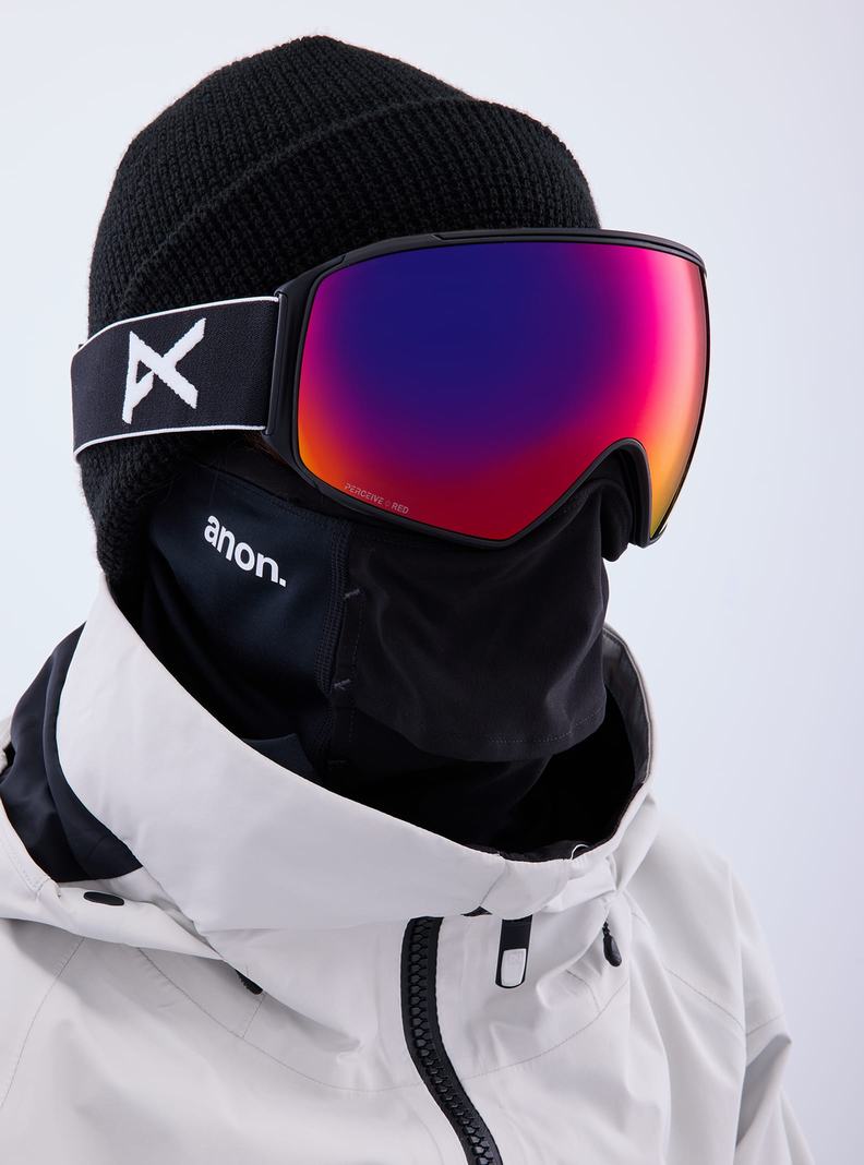 Lunette Ski Burton Anon M4 Goggles (Toric) + Bonus Lens + MFI® Face Mask Femme Noir Orange Rouge | 534760-WZU