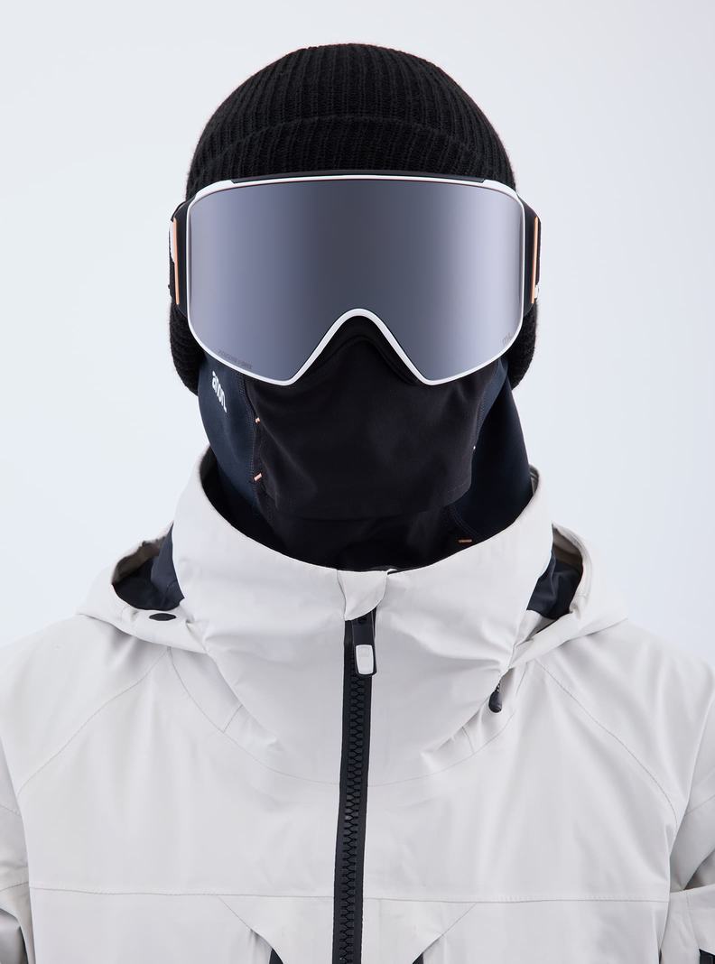 Lunette Ski Burton Anon M4 Low Bridge Fit Goggles (Cylindrical) + Bonus Lens + MFI® Face Mask Homme Orange Noir Violette | 203457-CTA