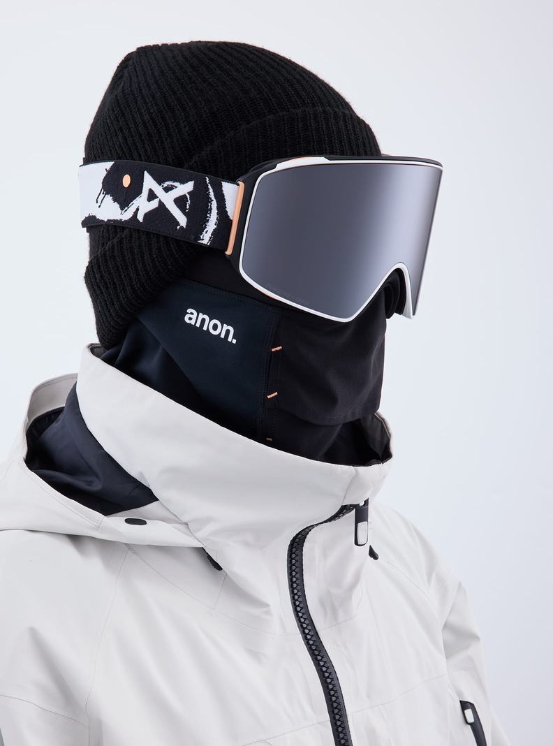 Lunette Ski Burton Anon M4 Low Bridge Fit Goggles (Cylindrical) + Bonus Lens + MFI® Face Mask Homme Orange Noir Violette | 203457-CTA