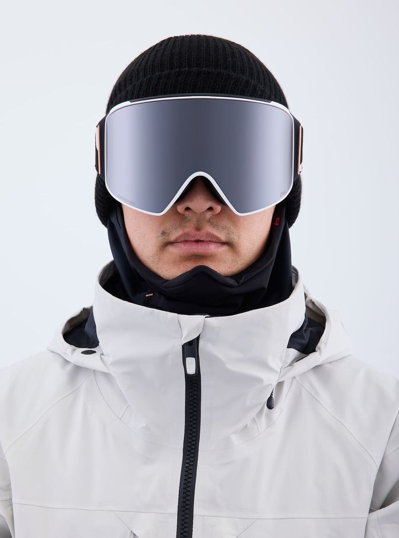 Lunette Ski Burton Anon M4 Low Bridge Fit Goggles (Cylindrical) + Bonus Lens + MFI® Face Mask Homme Orange Noir Violette | 203457-CTA