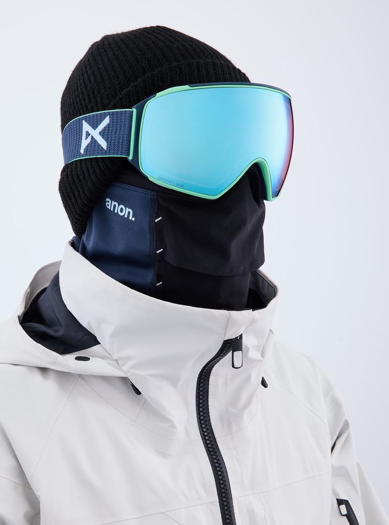 Lunette Ski Burton Anon M4 Low Bridge Fit Goggles (Toric) + Bonus Lens + MFI® Face Mask Femme Bleu Marine Bleu Rose | 329450-HSR