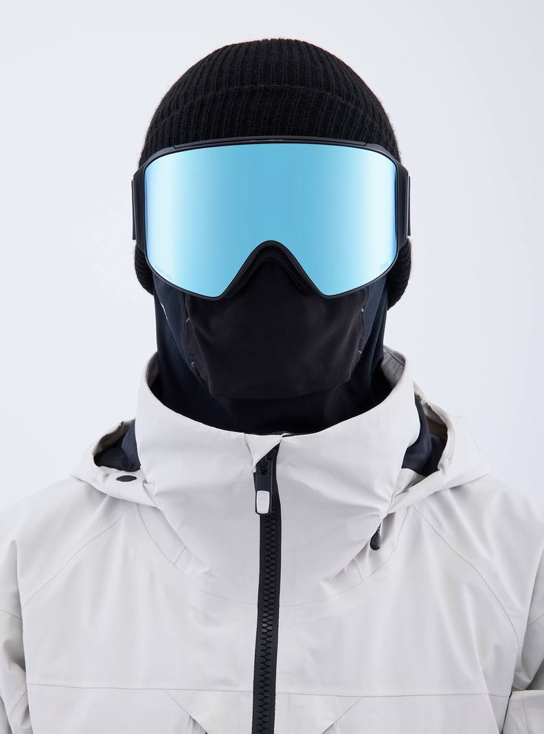 Lunette Ski Burton Anon M4 Low Bridge Fit Goggles (Cylindrical) + Bonus Lens + MFI® Face Mask Homme Noir Bleu Rose | 620381-RFY