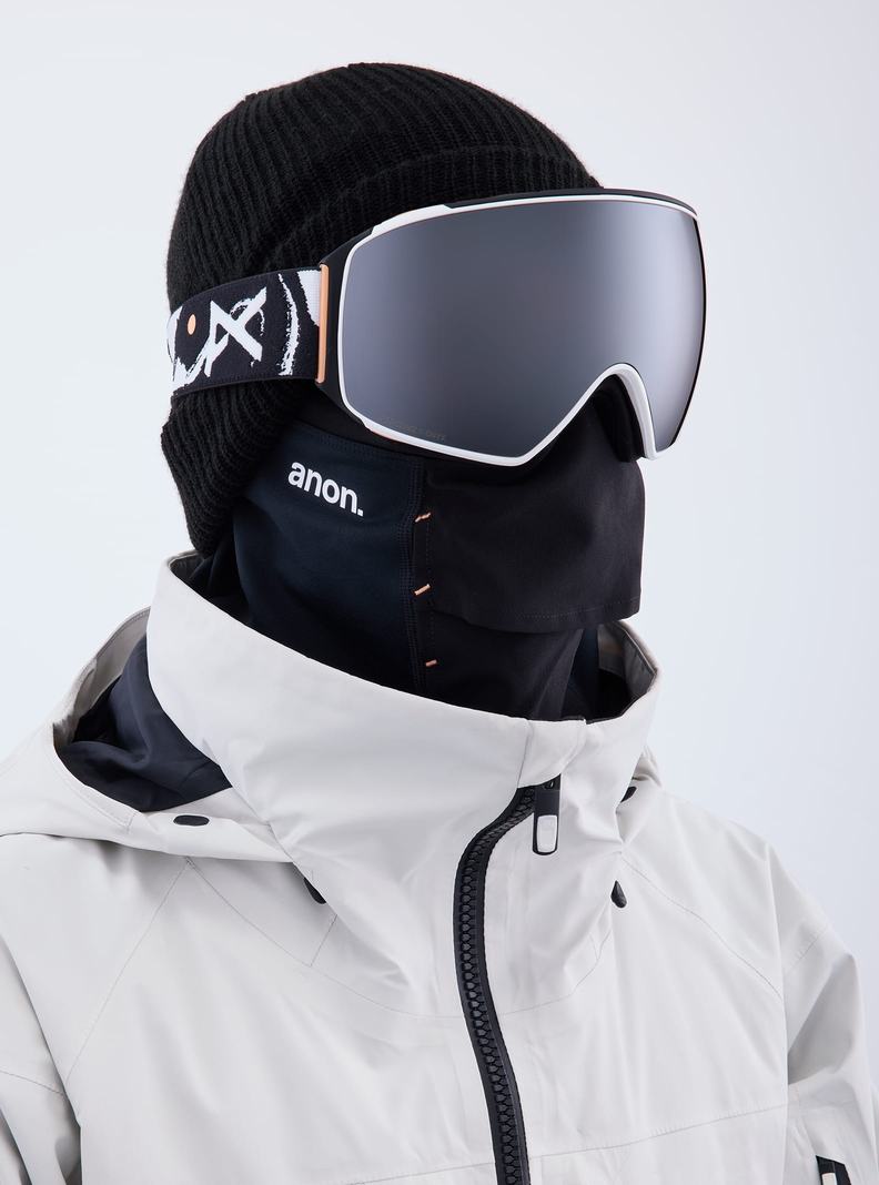 Lunette Ski Burton Anon M4 Low Bridge Fit Goggles (Toric) + Bonus Lens + MFI® Face Mask Femme Orange Noir Violette | 943217-ROD