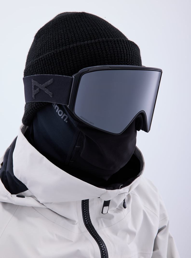 Lunette Ski Burton Anon M4 Snapback Goggles (Cylindrical) + Bonus Lens + MFI® Face Mask Homme Orange Noir Violette | 683059-NFT
