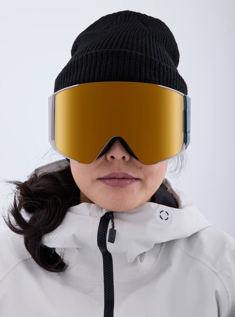 Lunette Ski Burton Anon Sync Low Bridge Fit Goggles + Bonus Lens Femme Grise Orange | 536084-NTX