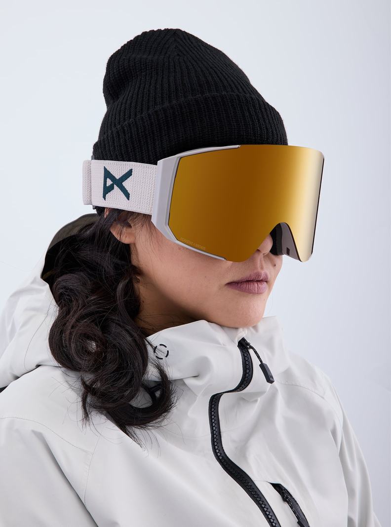 Lunette Ski Burton Anon Sync Low Bridge Fit Goggles + Bonus Lens Femme Grise Orange | 536084-NTX