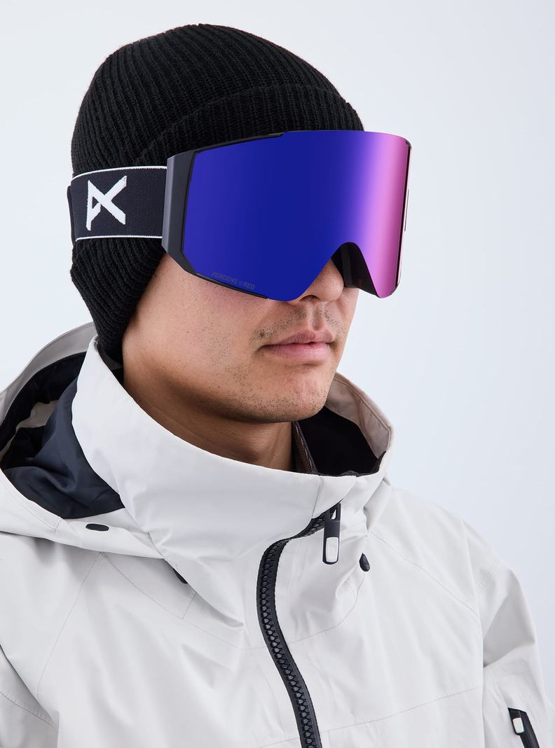 Lunette Ski Burton Anon Sync Low Bridge Fit Goggles + Bonus Lens Homme Noir Orange Rouge | 936078-QMA